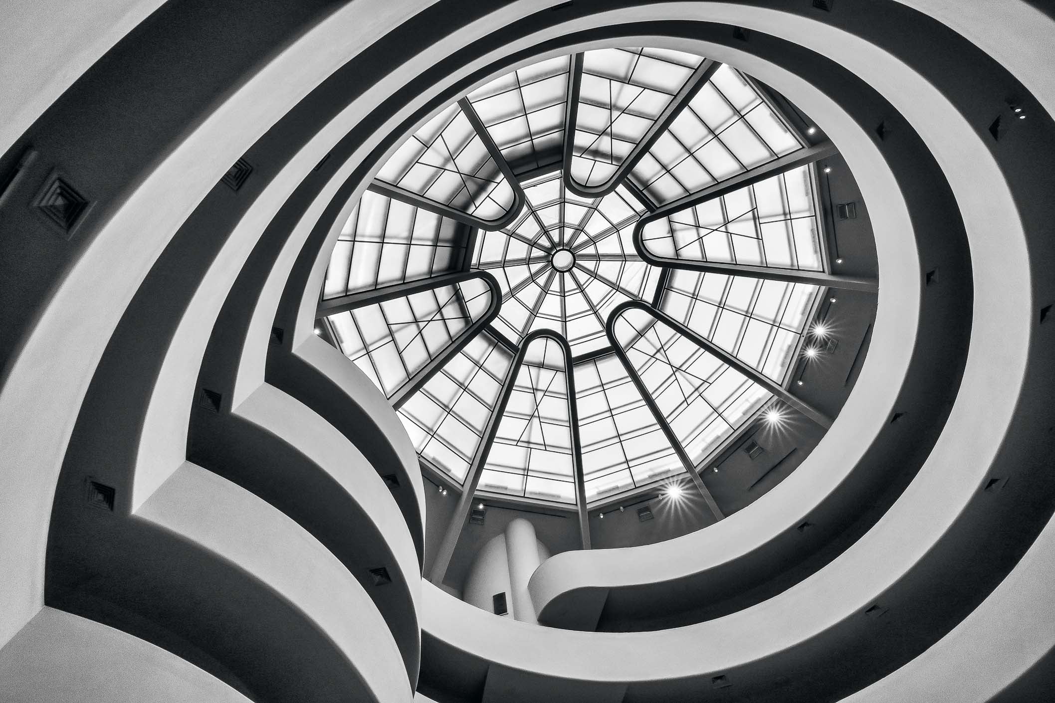 Guggenheim, atrium, black and white photography, black and white photograph, graphic, monochrome, fine art photography, fine art photographs, architecture, art, gallery, striking, beautiful, style, dramatic, photographic, design, interior design